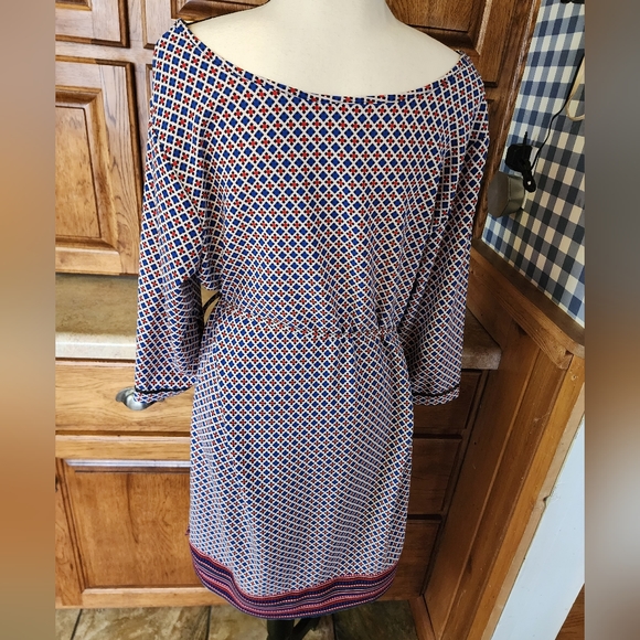 Merona Red/White/Blue Shift Dress Size L - Picture 5 of 8